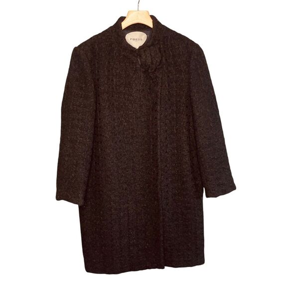 Ports 1961 Wool Blend Logo Plaque Single Breasted Coat - Picture 1 of 12